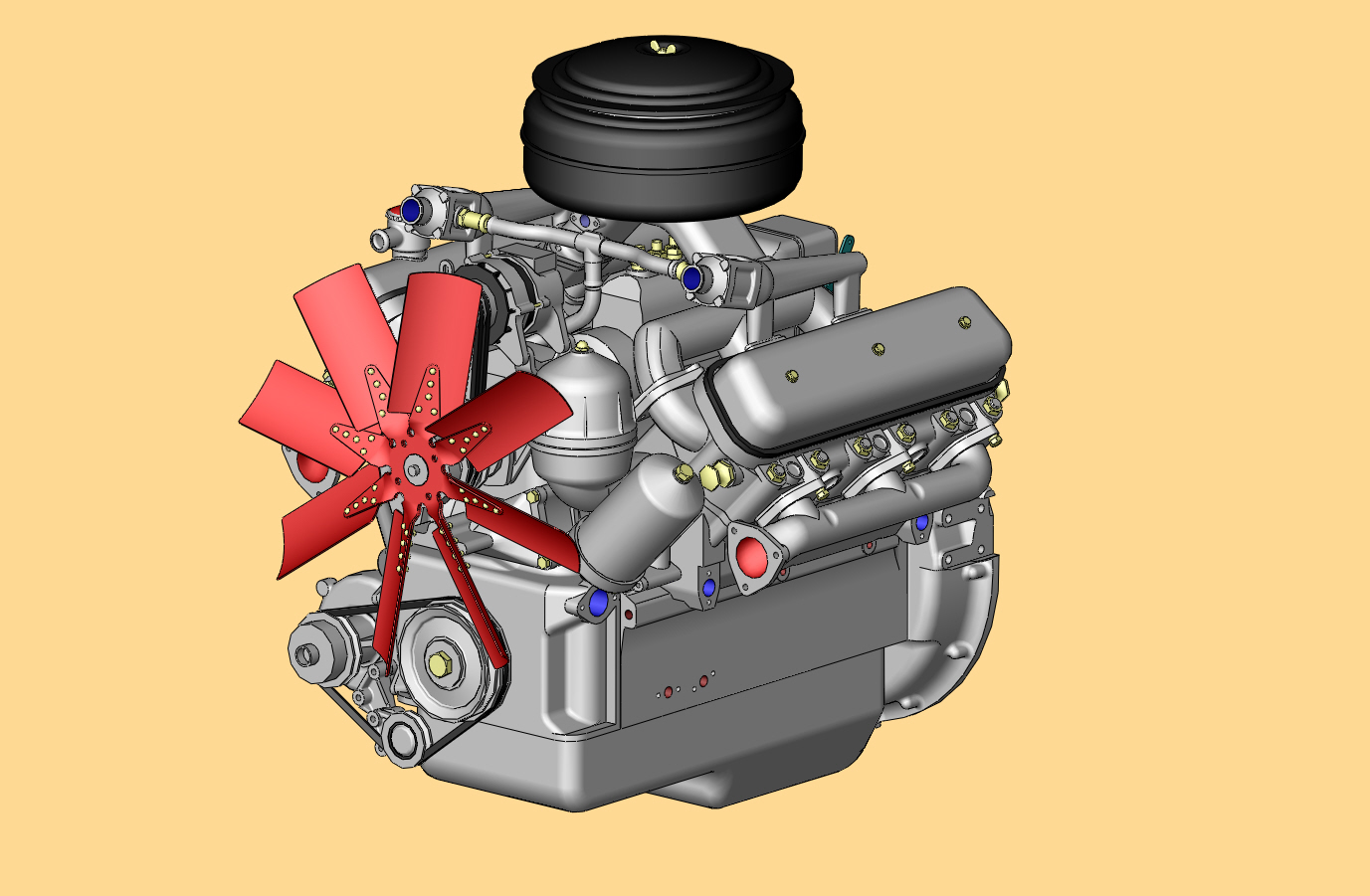 3D модель 3D модель двигателя ЯМЗ-236