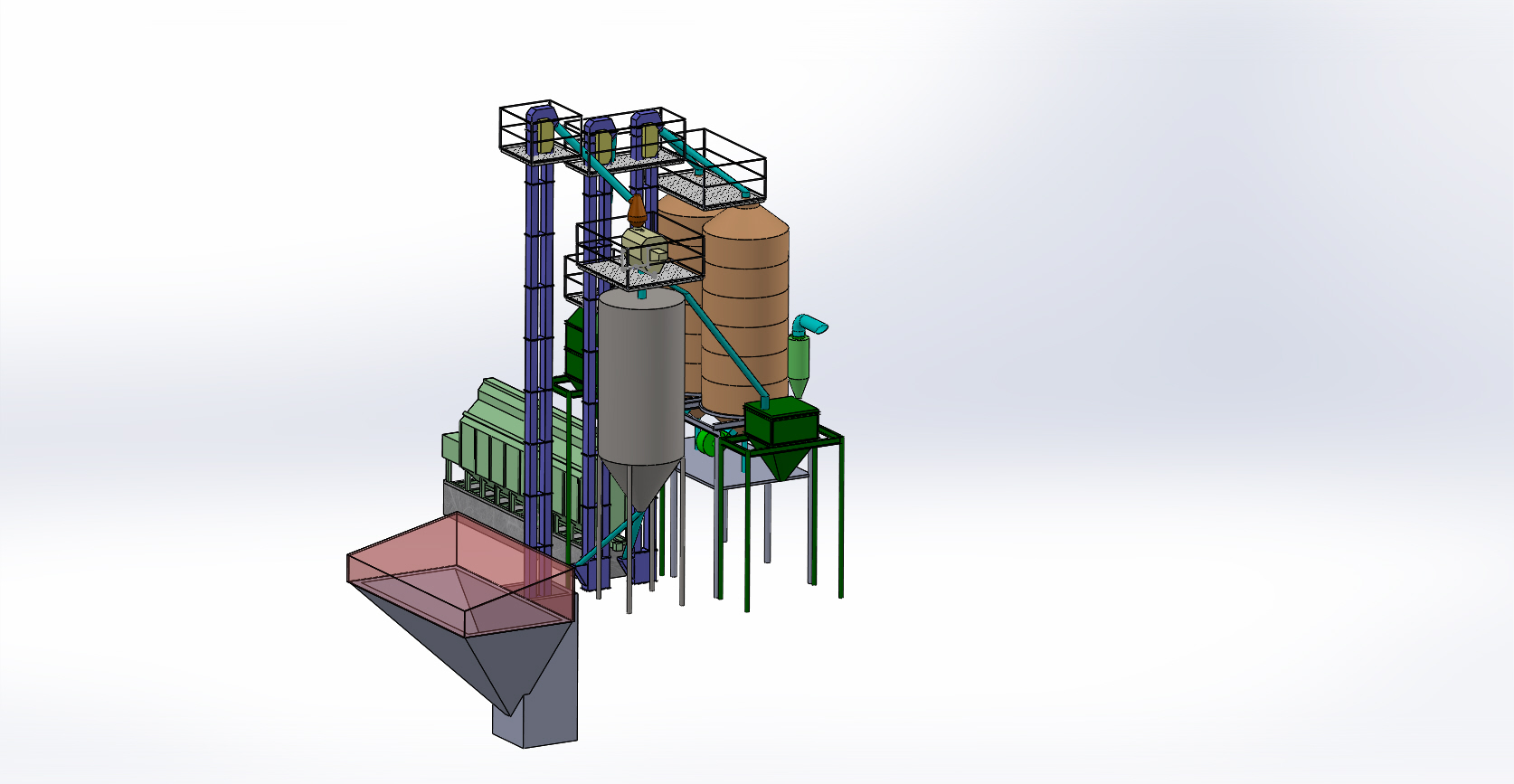 3D модель Зерноочистительно-сушильный комплекс