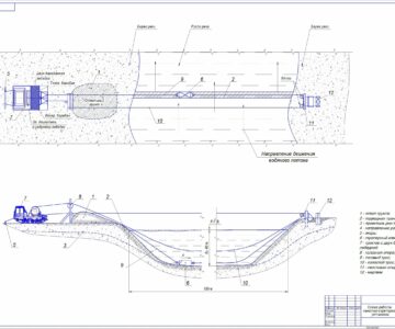 Чертеж Канатно-скреперная установка для прокладки подводных переходов