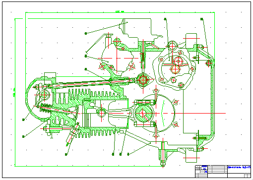 Чертеж Мотоциклетный двигатель УД-15