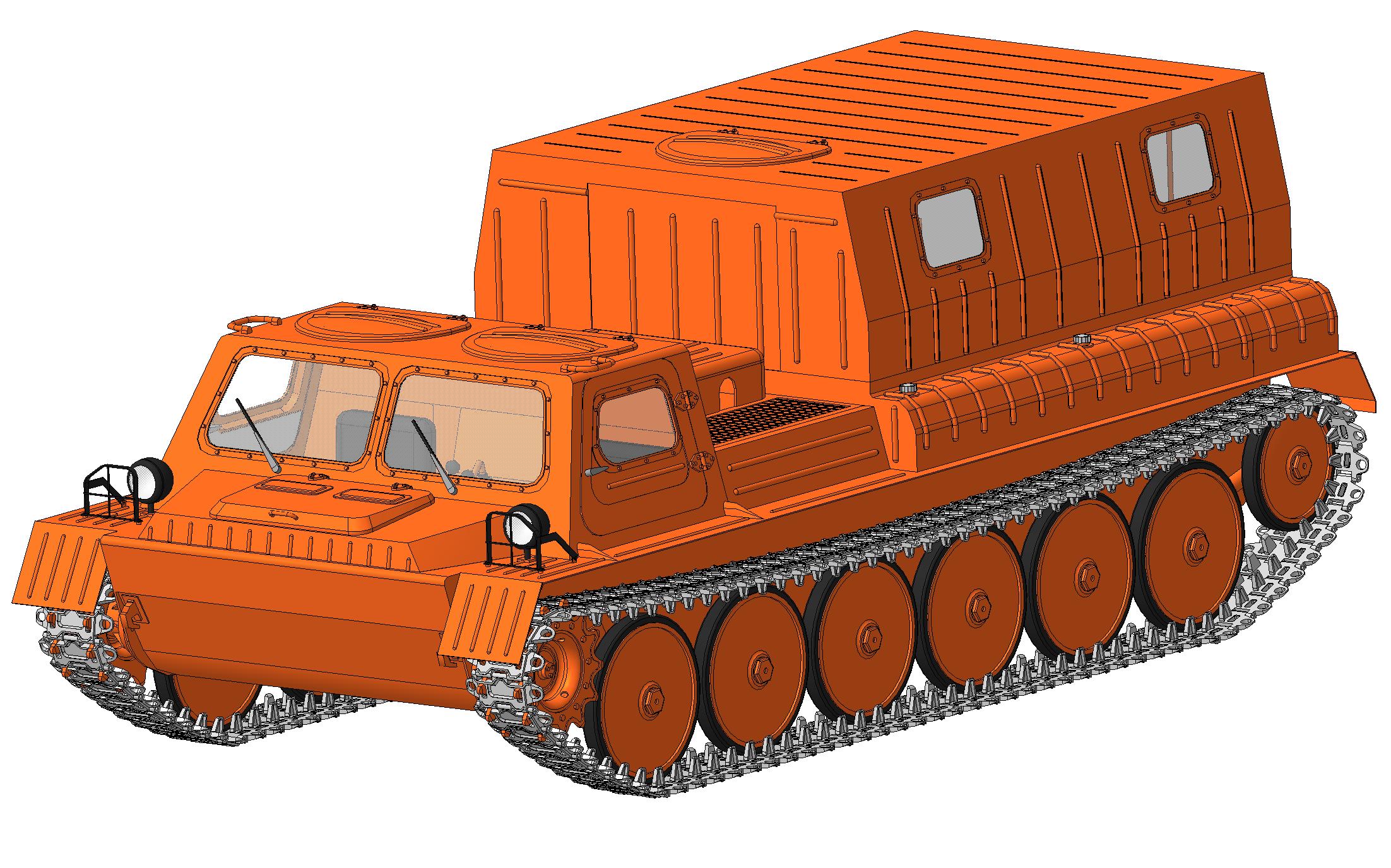 3D модель 3D модель снегоболотохода ГАЗ-34039