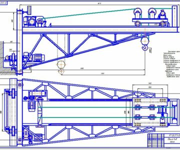 Чертеж Проектирование консольного электрического крана