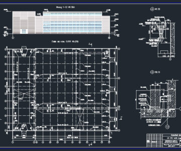 Чертеж Промышленное здание из крупноразмерных элементов