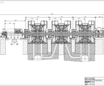 Чертеж Турбина К-1000-60/3000-3 (Проект АЭС Бушер)