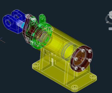 3D модель Цилиндр гидравлический МЧ00.26 AutoCAD