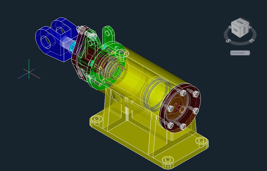 3D модель Цилиндр гидравлический МЧ00.26 AutoCAD