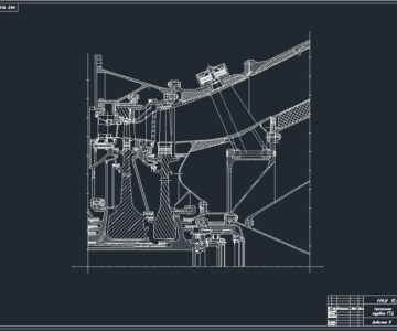 Чертеж Чертеж проточной части турбины ГТД ДН-70