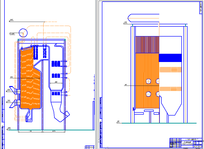 Чертеж Котлоагрегат БКЗ 320-140