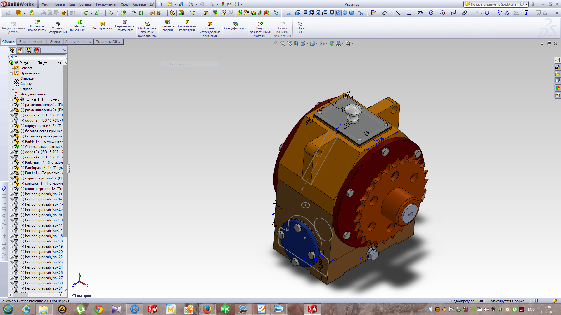 3D модель Редуктор червячный 3D SolidWorks