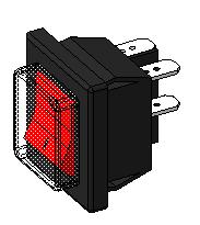 3D модель Кнопка 15А 250V