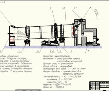 Чертеж Проектирование корпуса сушильного барабана