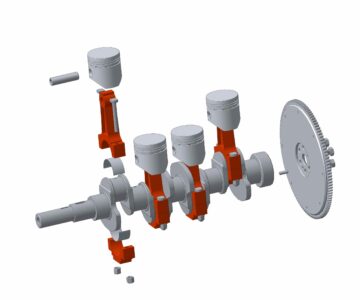 3D модель Кривошипно-шатунный механизм двигателя УЗАМ