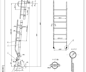 Чертеж Лестница наклонная 85  град.