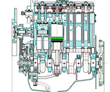 Чертеж Продольный разрез Д-245