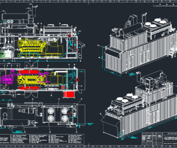 Чертеж ГПГУ 2000кВт/6,3кВ с СУТ на базе CATERPILLAR G3520E