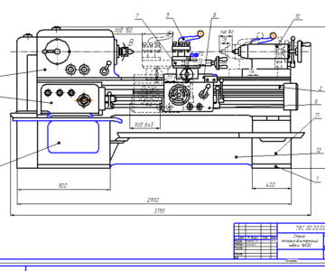 Чертеж Разработка кинематики и кинематической настройки токарно-винторезного станка 16К20