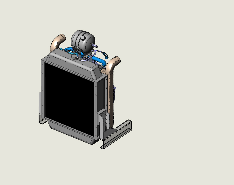 3D модель Блок охлаждения для дизель-генератора на базе двигателя ЯМЗ 650