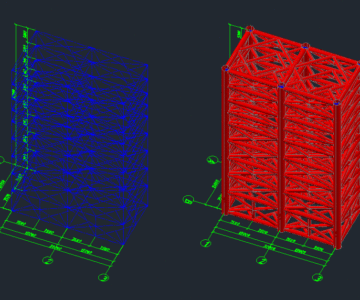 3D модель Расчет опорного блока сквозного типа МСП