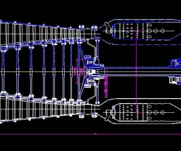 Чертеж Газотурбинный двигатель АХХ-02