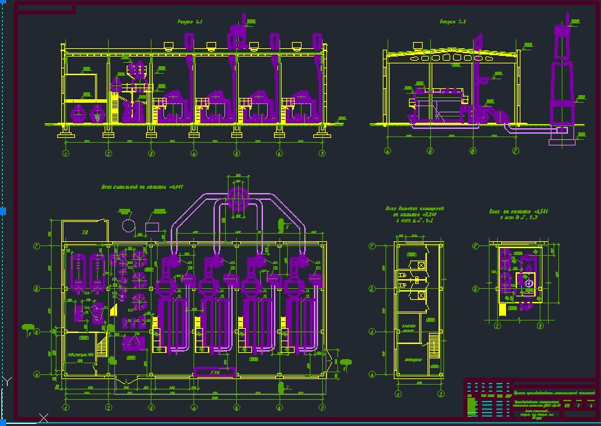 Чертеж Проектирование производственно-отопительной котельной с котлами ДКВР 6,5-13