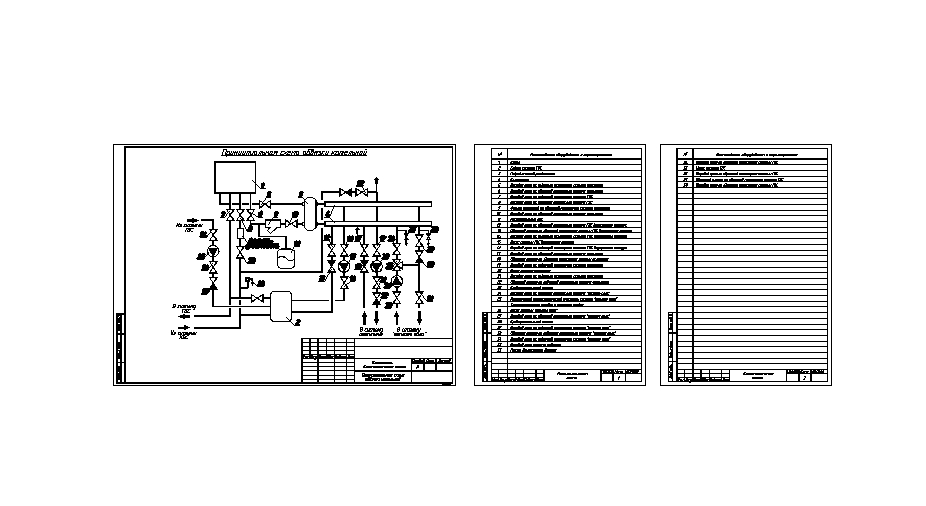 Чертеж Исполнительная схема обвязки котельной