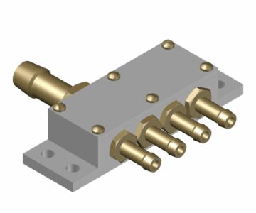 3D модель Разветвитель для пневмо системы 4в1