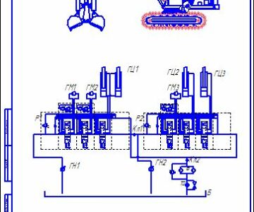 Чертеж Экскаватор грейферный гусеничный