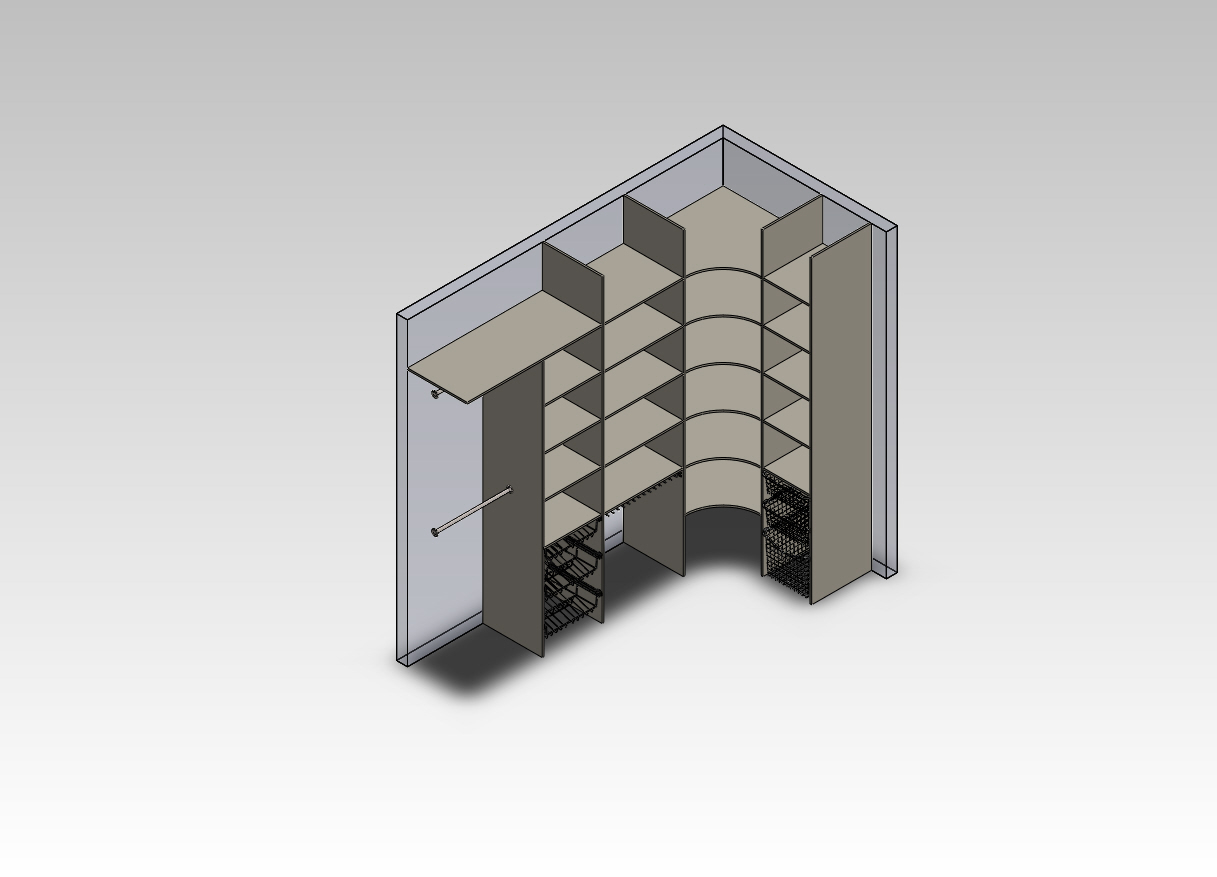 3D модель Гардероб угловой