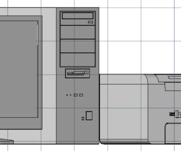 3D модель Монитор и принтер Samsung