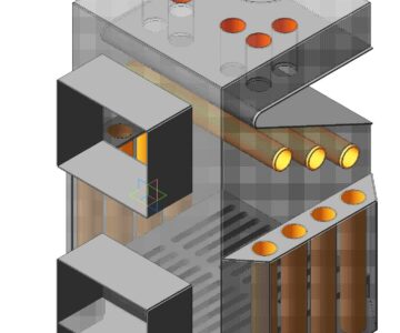 3D модель Печь для г/тв топлива, 40-50 кВт, без внешнего кожуха.