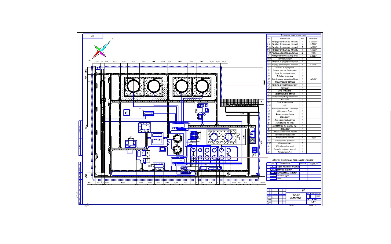 Чертеж Проектирование нефтебазы