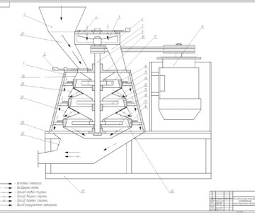Чертеж Центробежная многоступенчатая дробилка зерна