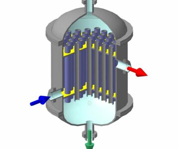 3D модель Кожухотрубный реактор с теплообменом