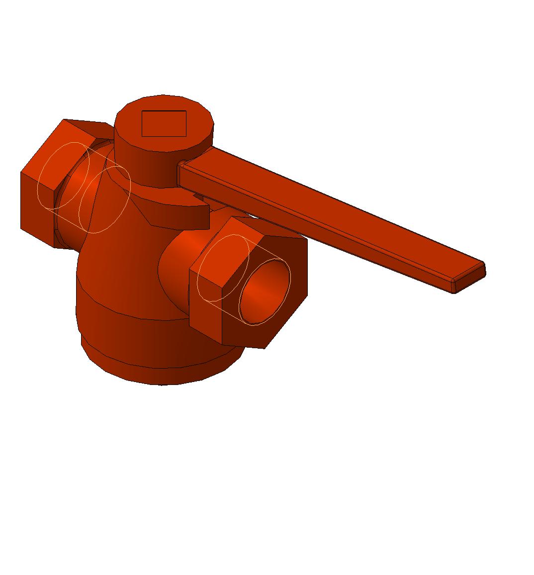 3D модель Разобщительный кран условный № 372