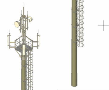 3D модель Антенная опора на базе столба СК-26