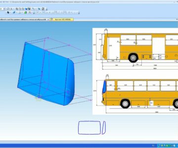 3D модель Лобовое стекло автобуса. Построение.