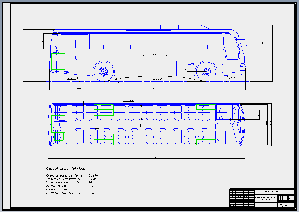 Чертеж Автобус Hyundai Aero Express