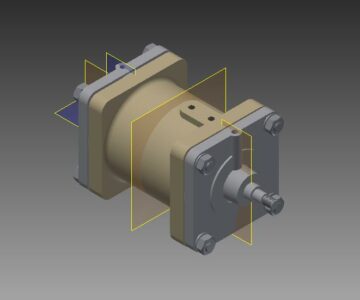 3D модель Цилиндр пневматический качающийся