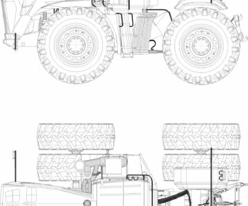 Чертеж Трактор John Deere 9630