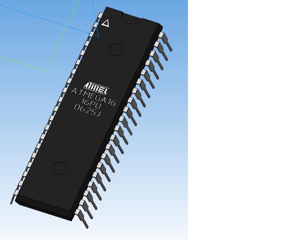 3D модель Микроконтролер ATMEGA16-16PU