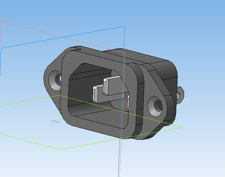 3D модель Разъем питания AC 1