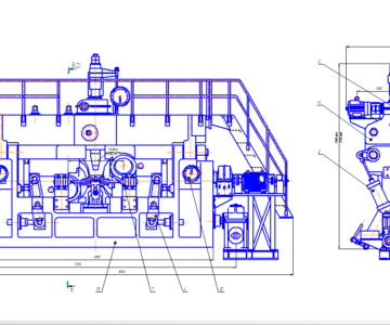 Чертеж Рабочая клеть прошивного стана ТПА 80