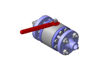 3D модель Кран шаровой фланцевый 32 мм 100 МПа