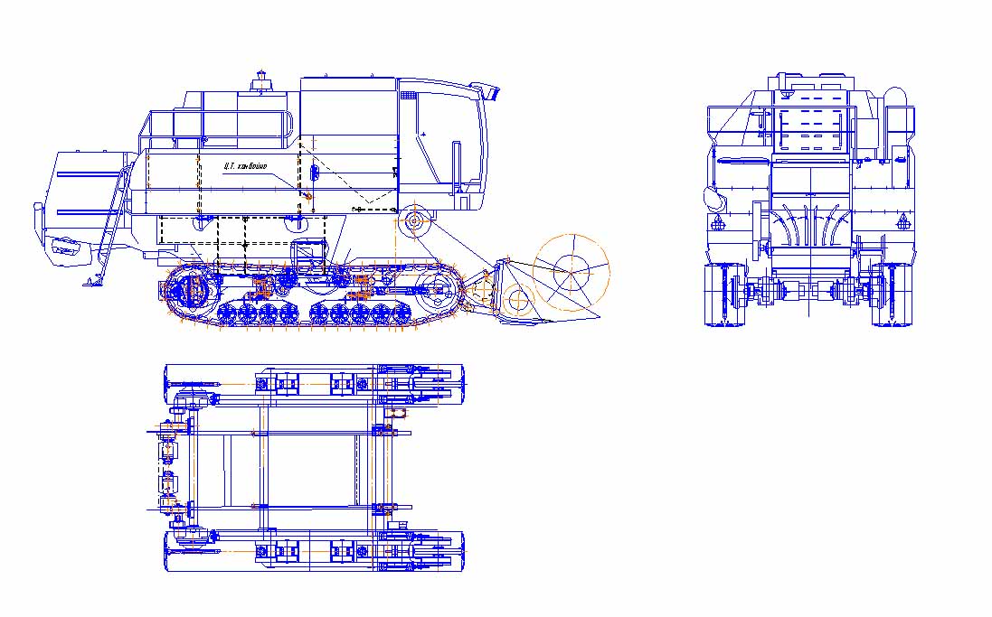 Чертеж Чертеж комбайна Енисей-1200Р