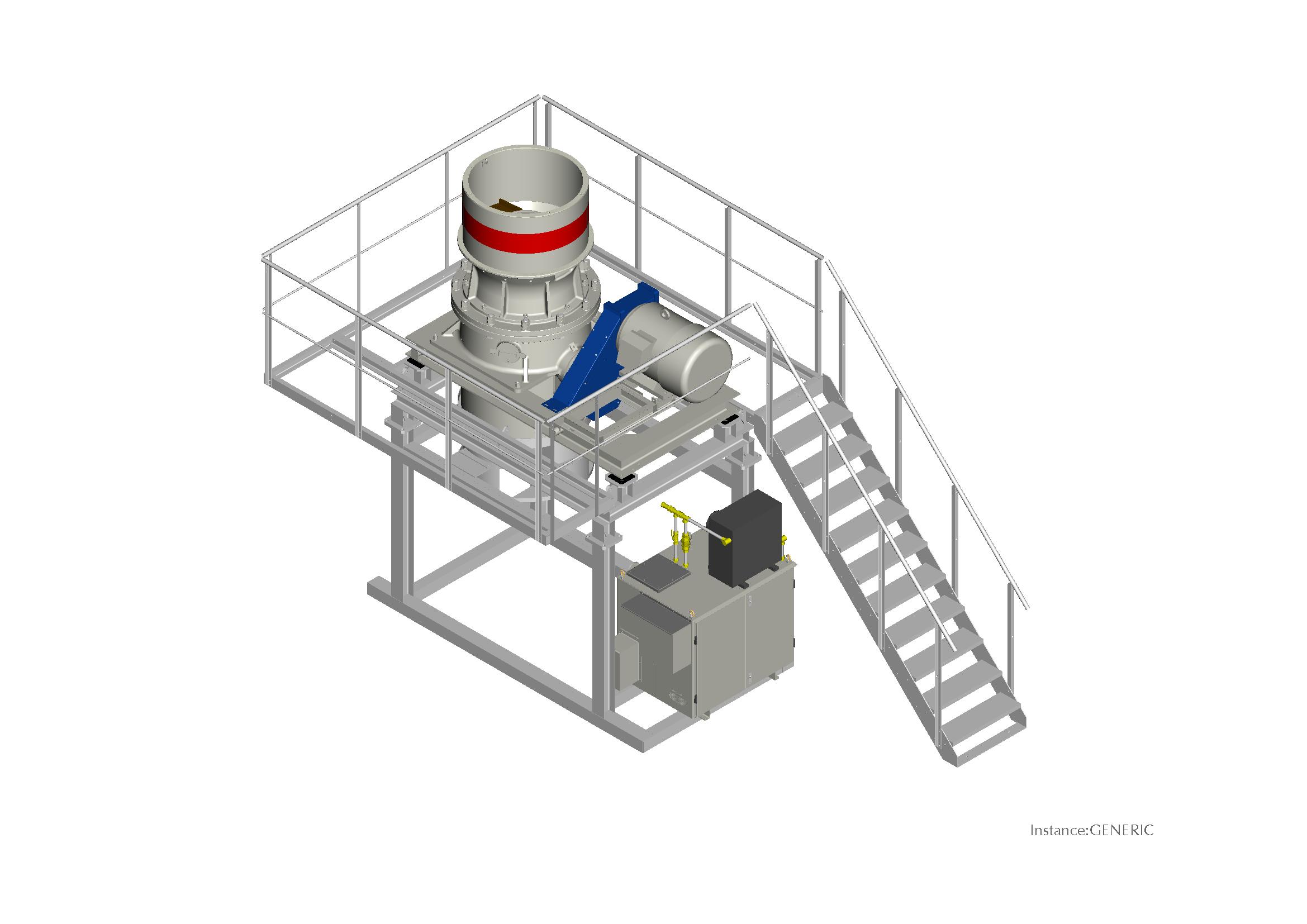 3D модель 3d модель конусной дробилки HCU 7