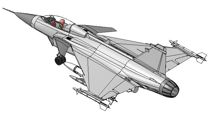 3D модель SAAB JAS39 Gripen. Сборная модель