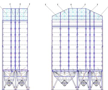 Чертеж Зернохранилище с конусным днищем
