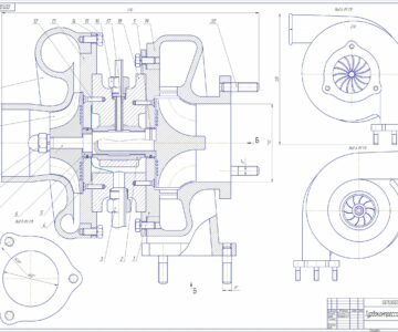 Чертеж Стенд для исследования турбокомпрессора агрегата наддува ДВС