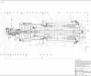 Чертеж Шпиндельный узел токарного станка