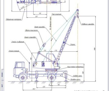 Чертеж ПТМ Кран самоходный